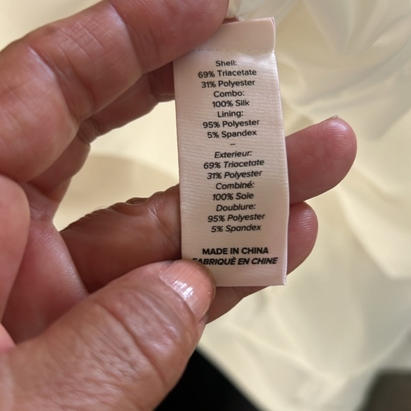 NWT CINQ A SEPT Clemency Drape-Front
Satin Combo White Dress Size 6 - Picture 12 of 12